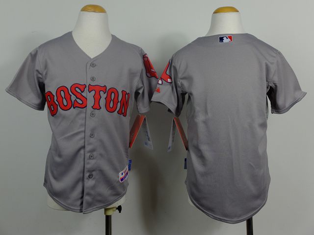 Youth Boston Red Sox Blank Grey MLB Jerseys->youth mlb jersey->Youth Jersey